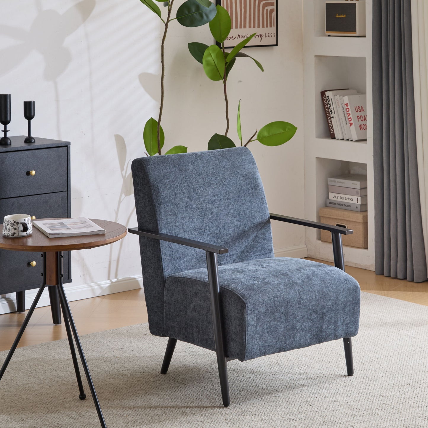 Modern Lounge Chair With Upholstery Noble House