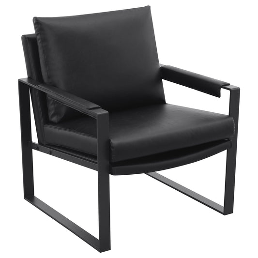 Goldbriar - Upholstered Track Arm Accent Chair - Black Furniture Max