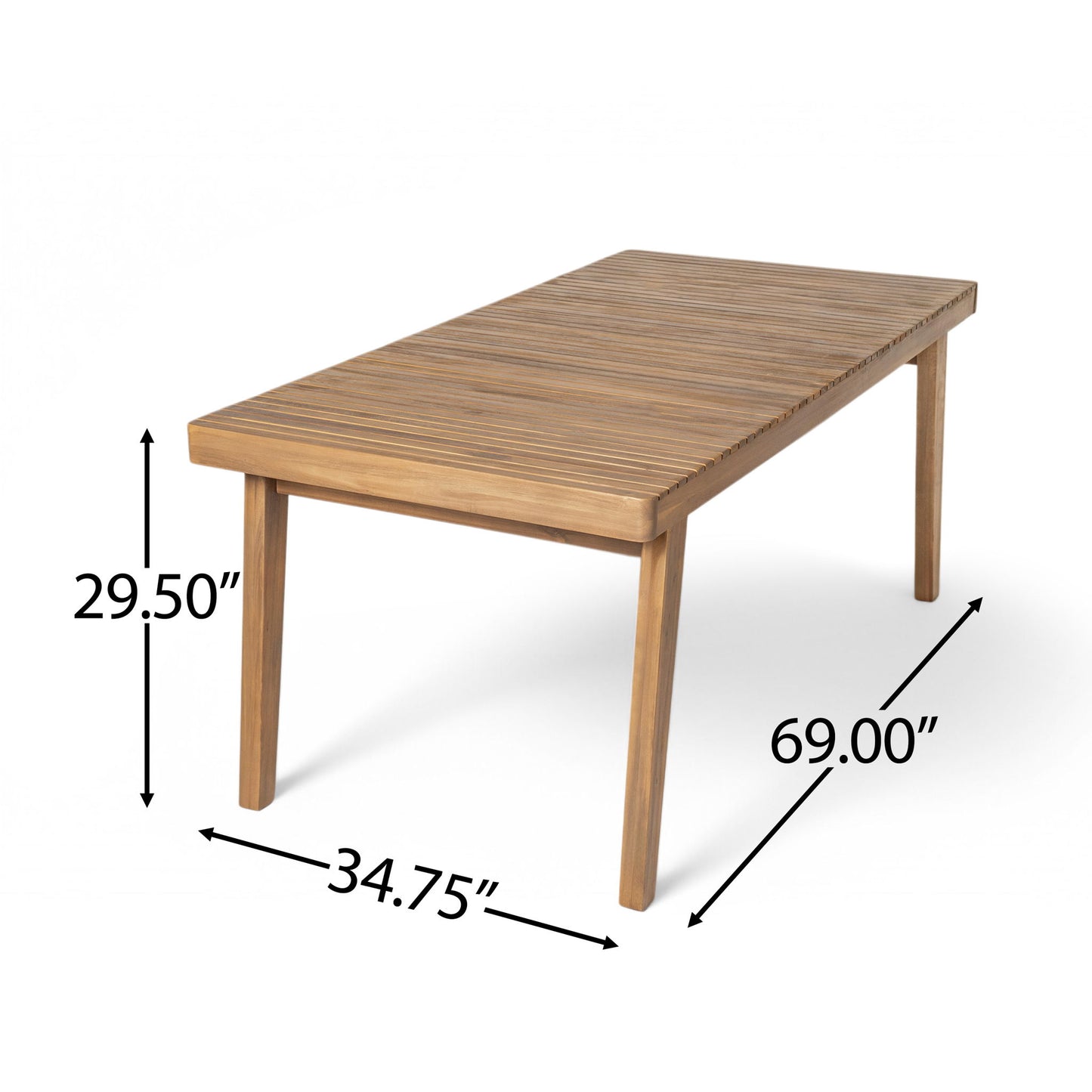 Outdoor Dining Table With Slatted Top, Ideal For Patio Noble House