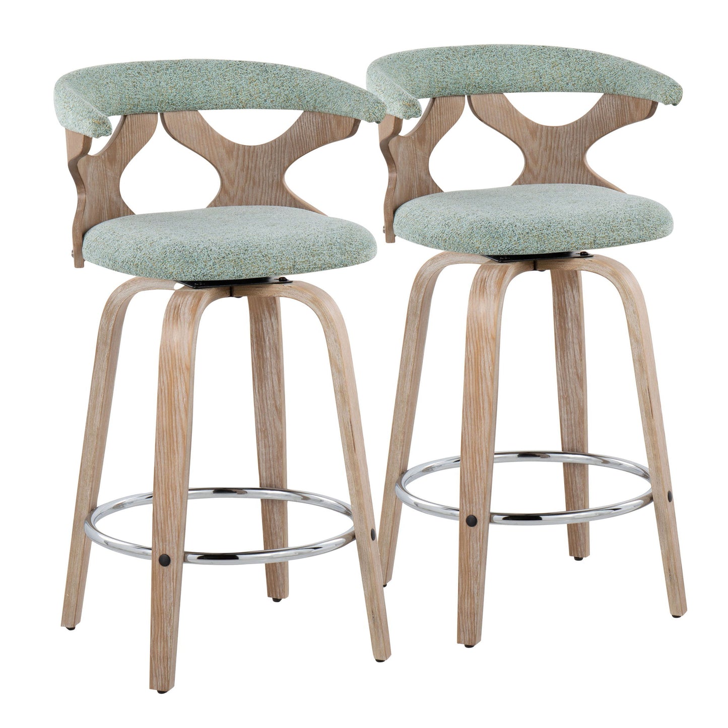 Gardenia - Mid Century Modern Fixed Height Counter Stool With Swivel (Set of 2) Lumi Source