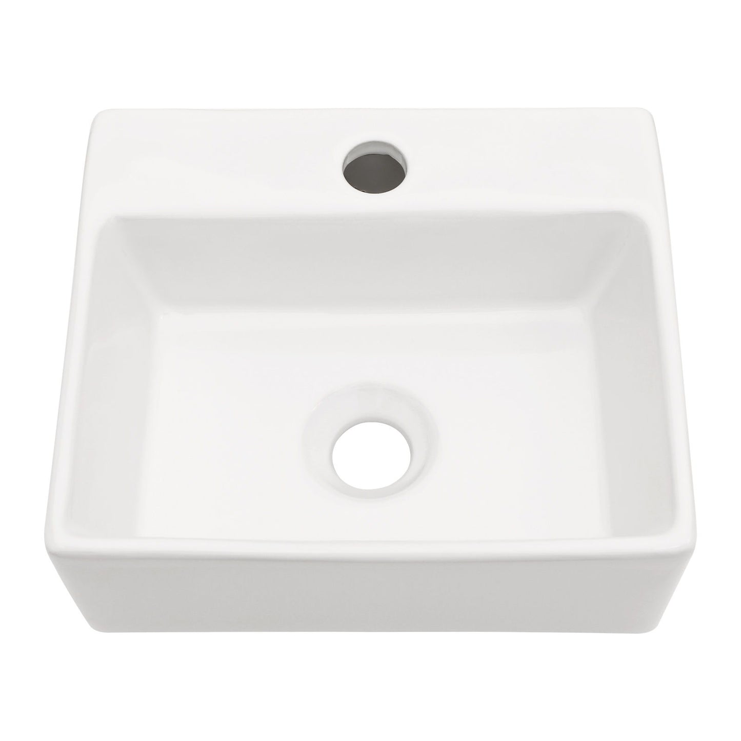 Ceramic Rectangle Wall Mount Bathroom Sink With Single Faucet Hole Daily Nest