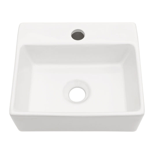 Ceramic Rectangle Wall Mount Bathroom Sink With Single Faucet Hole Daily Nest