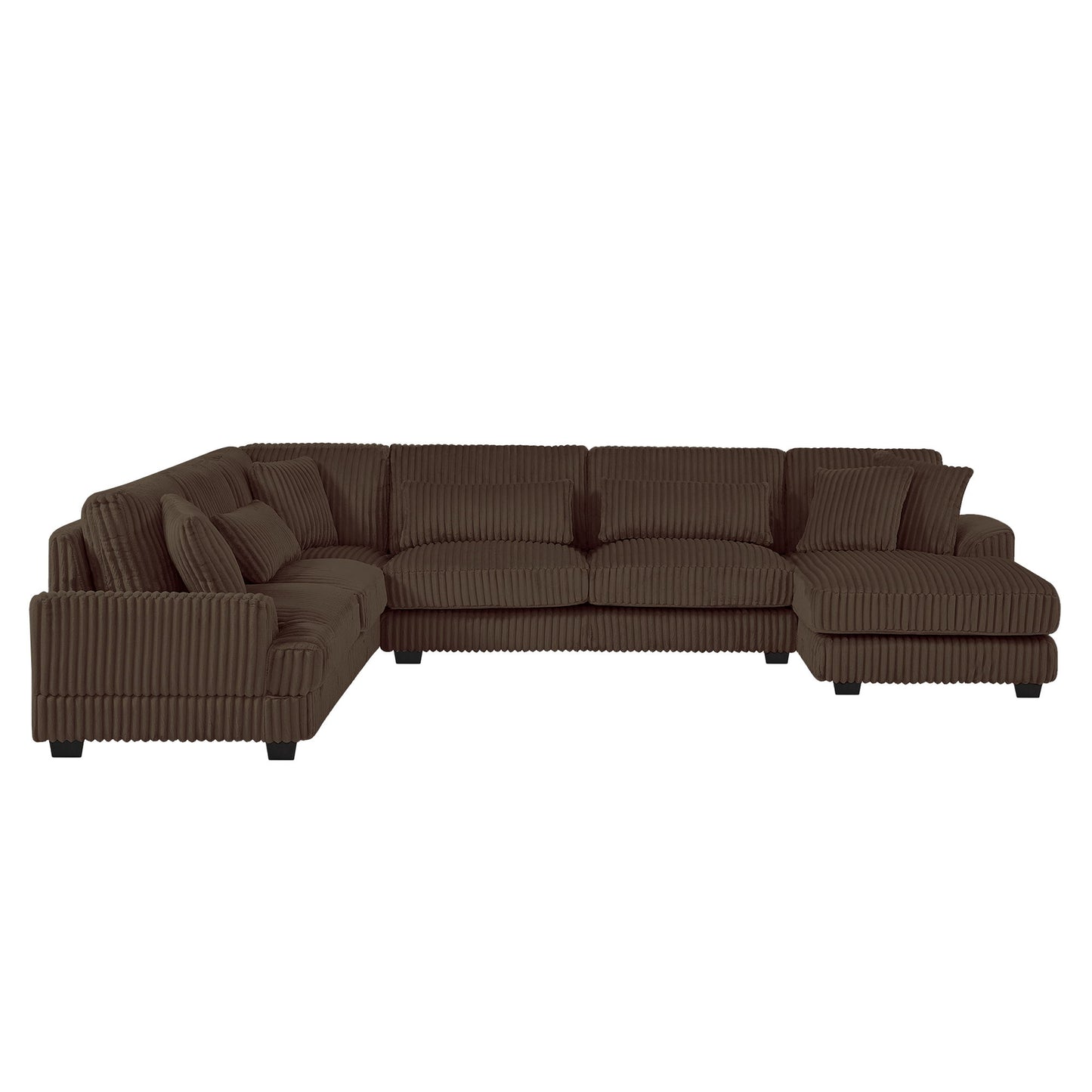Oversized Sectional Sofa U - Shaped Sofa Couch Modern Sofa Upholstered In Soft Corduroy With A Chaise Lounge For Living Room Hearth and Haven