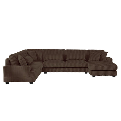 Oversized Sectional Sofa U - Shaped Sofa Couch Modern Sofa Upholstered In Soft Corduroy With A Chaise Lounge For Living Room Hearth and Haven