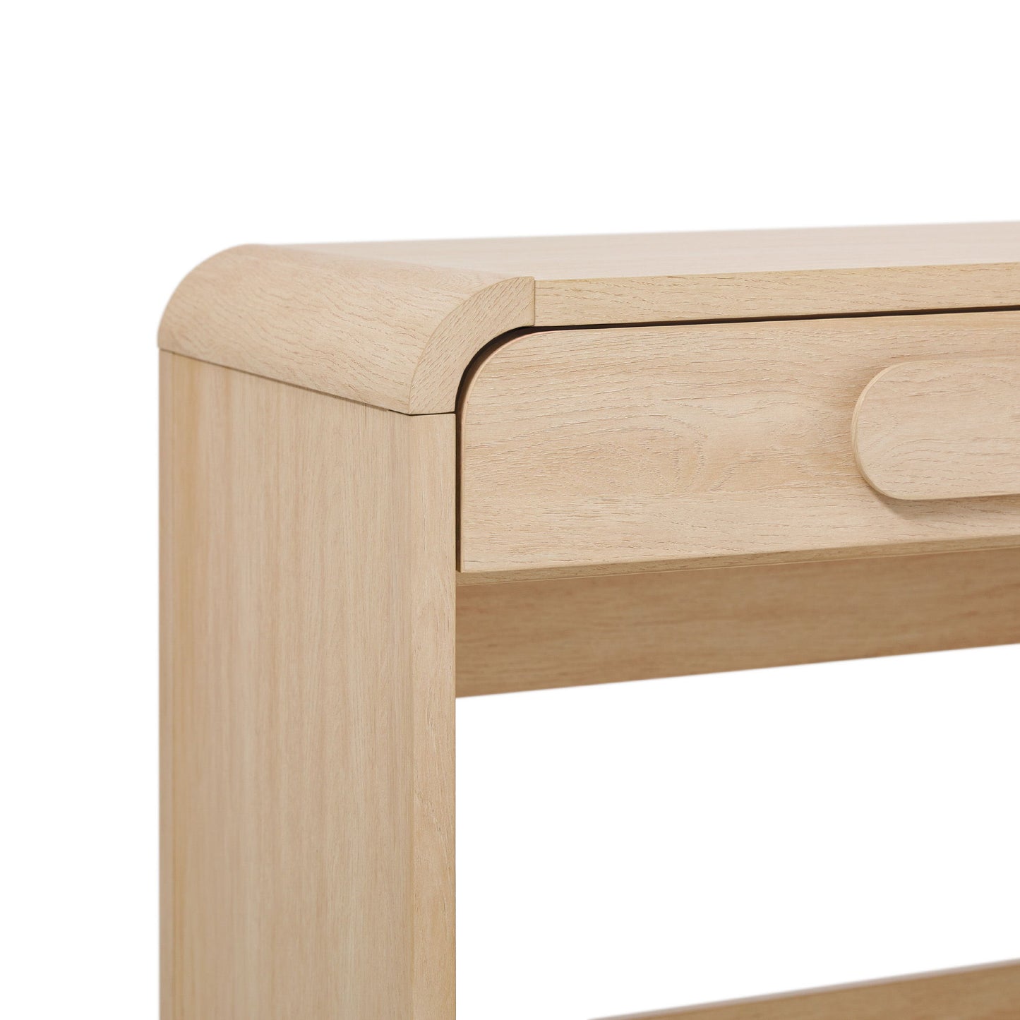Modern Curved Waterfall Desk With Drawers - Oak Walker Edison