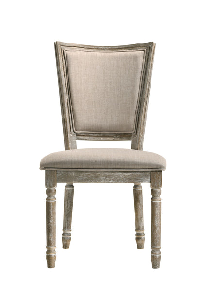 Gabrian - Two Tone, Reclaimed Side Chair (Set of 2) - Beige / Gray Acme