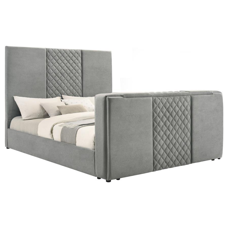 Tara - Upholstered Panel TV Bed Coaster Fine Furniture