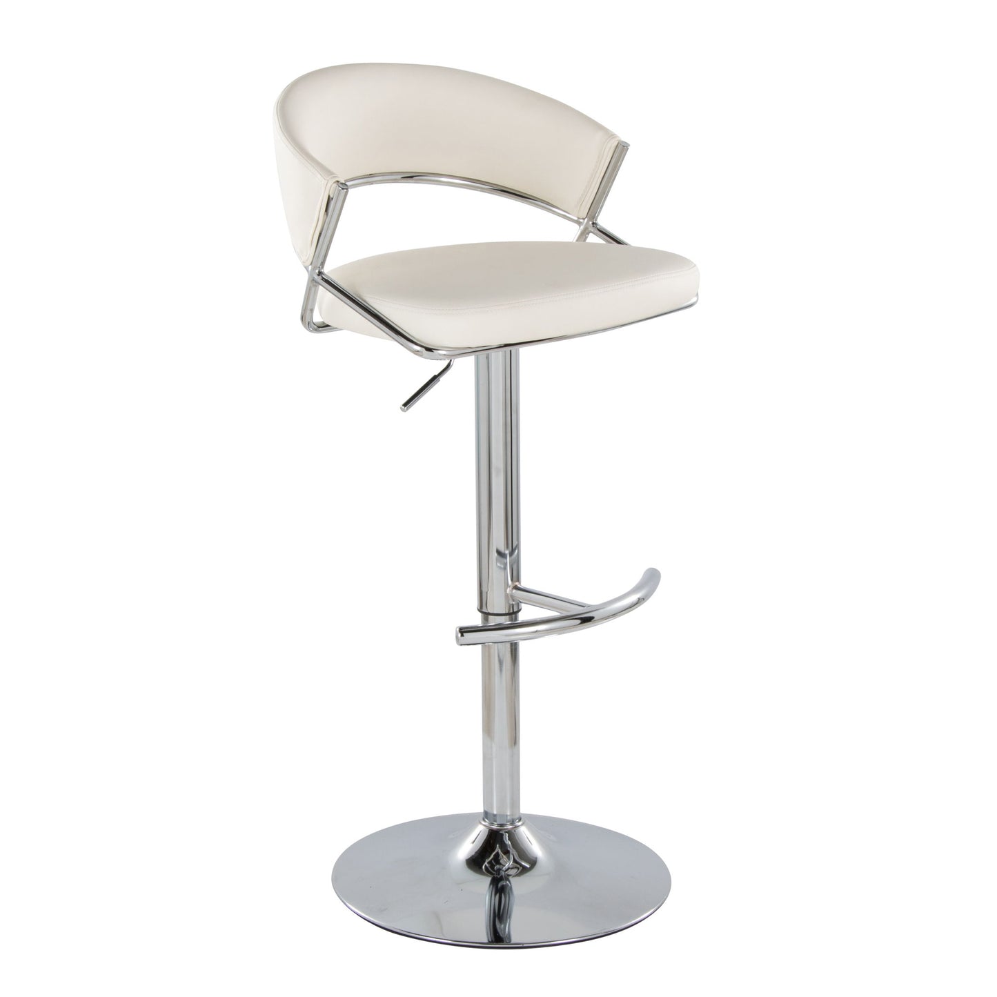 Jie - Contemporary Adjustable Barstool With Swivel & Rounded T Footrest (Set of 2) Lumi Source