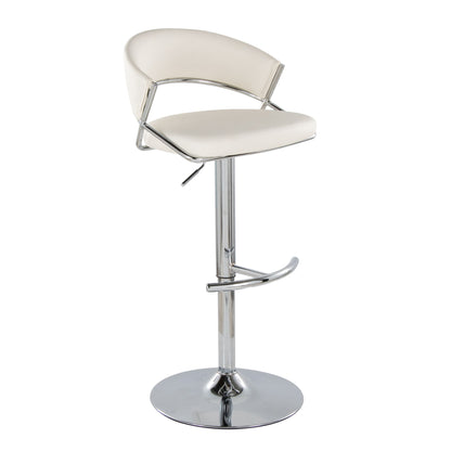 Jie - Contemporary Adjustable Barstool With Swivel & Rounded T Footrest (Set of 2) Lumi Source