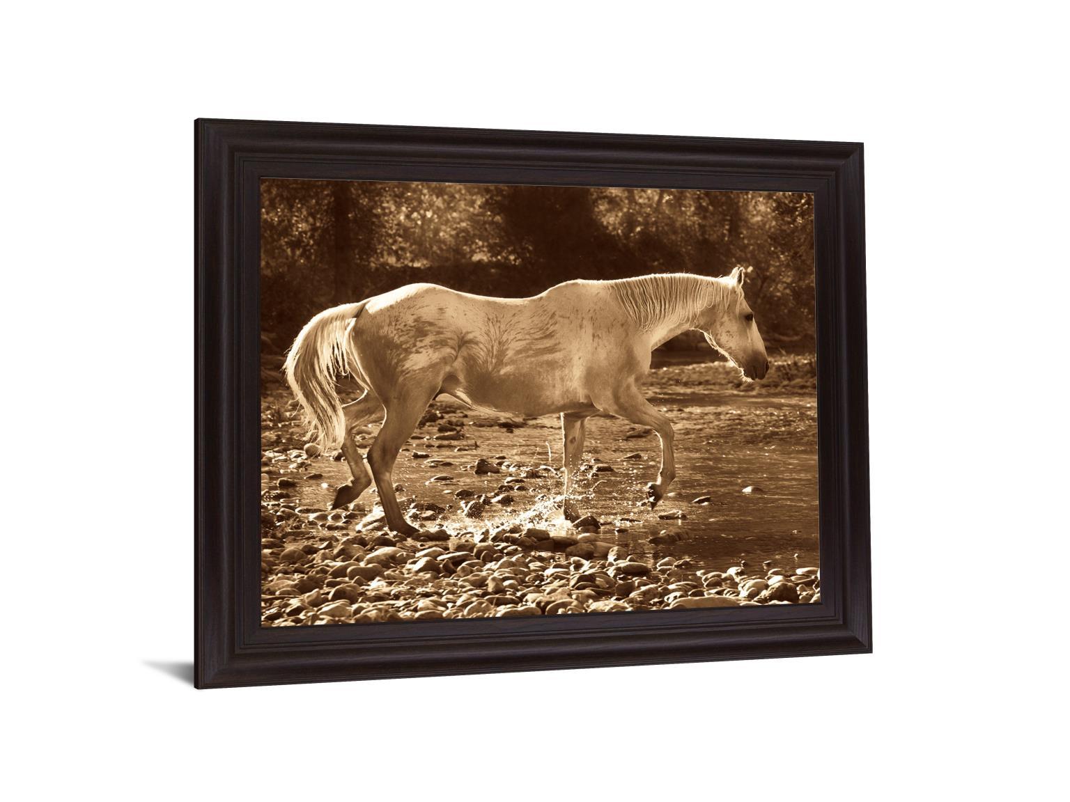 Sepia River Stroll - 28" x 34" Framed Wall Art Classy Art