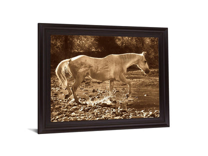 Sepia River Stroll - 28" x 34" Framed Wall Art Classy Art