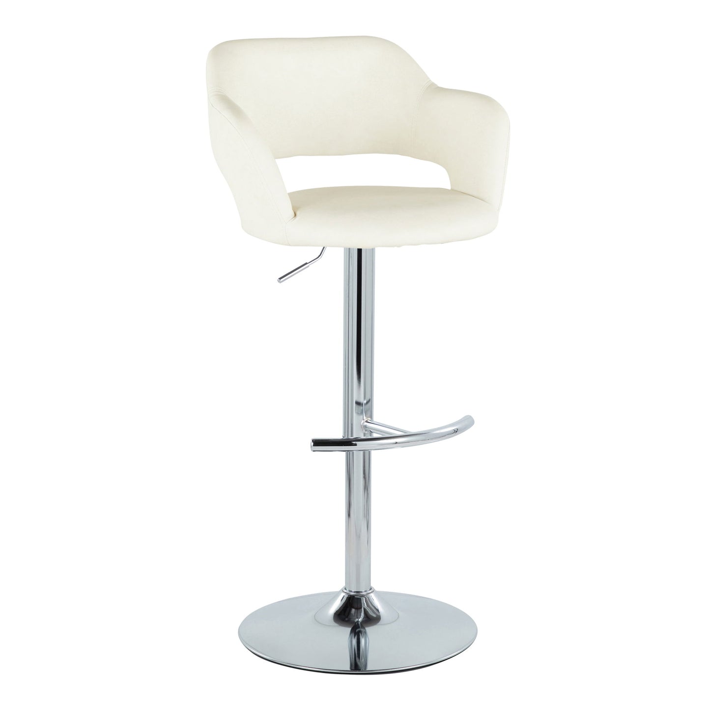 Margarite - Contemporary Ajustable Barstool With Swivel With Rounded T Footrest (Set of 2) Lumi Source