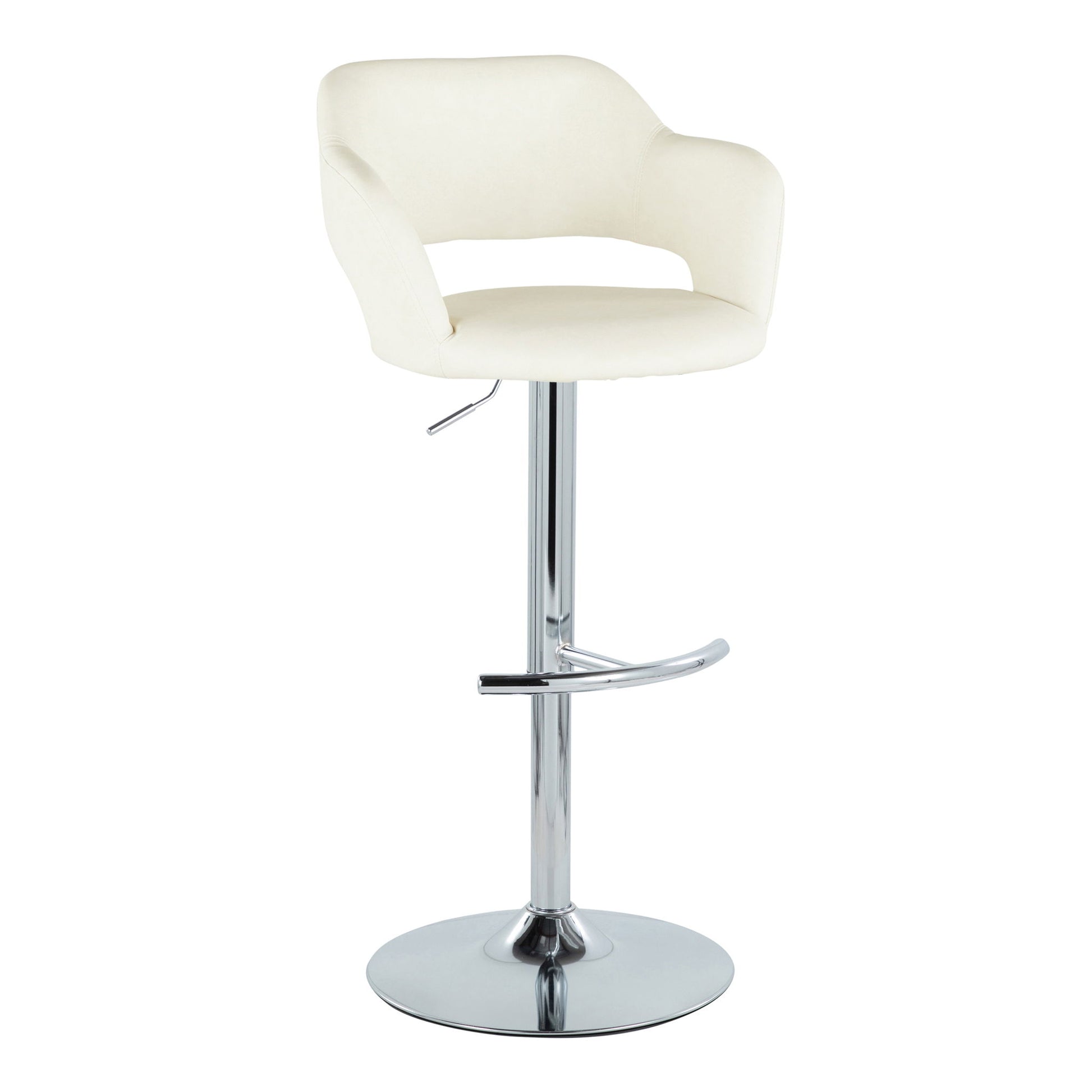Margarite - Contemporary Ajustable Barstool With Swivel With Rounded T Footrest (Set of 2) Lumi Source