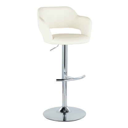 Margarite - Contemporary Ajustable Barstool With Swivel With Rounded T Footrest (Set of 2) Lumi Source