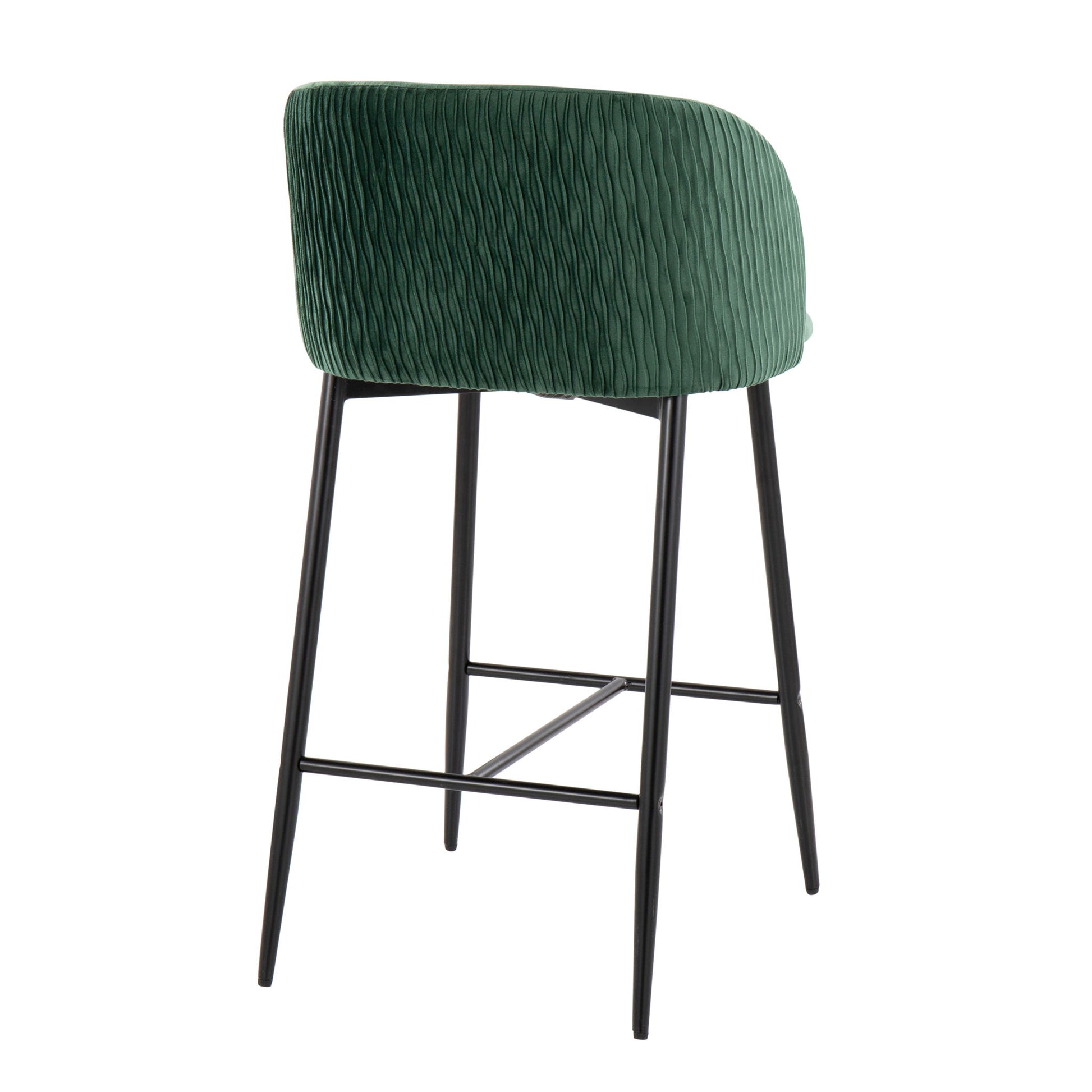 Fran - Pleated Waves Contemporary Fixed Height Counter Stool (Set of 2) Lumi Source
