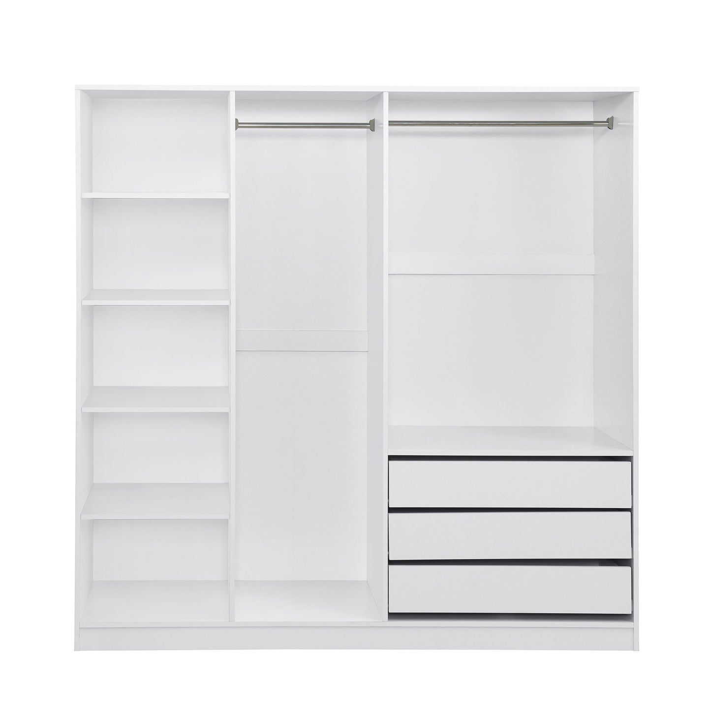 Doorless Storage Wardrobe For Dedroom With Shelves And 3 Drawers Timeless Haven