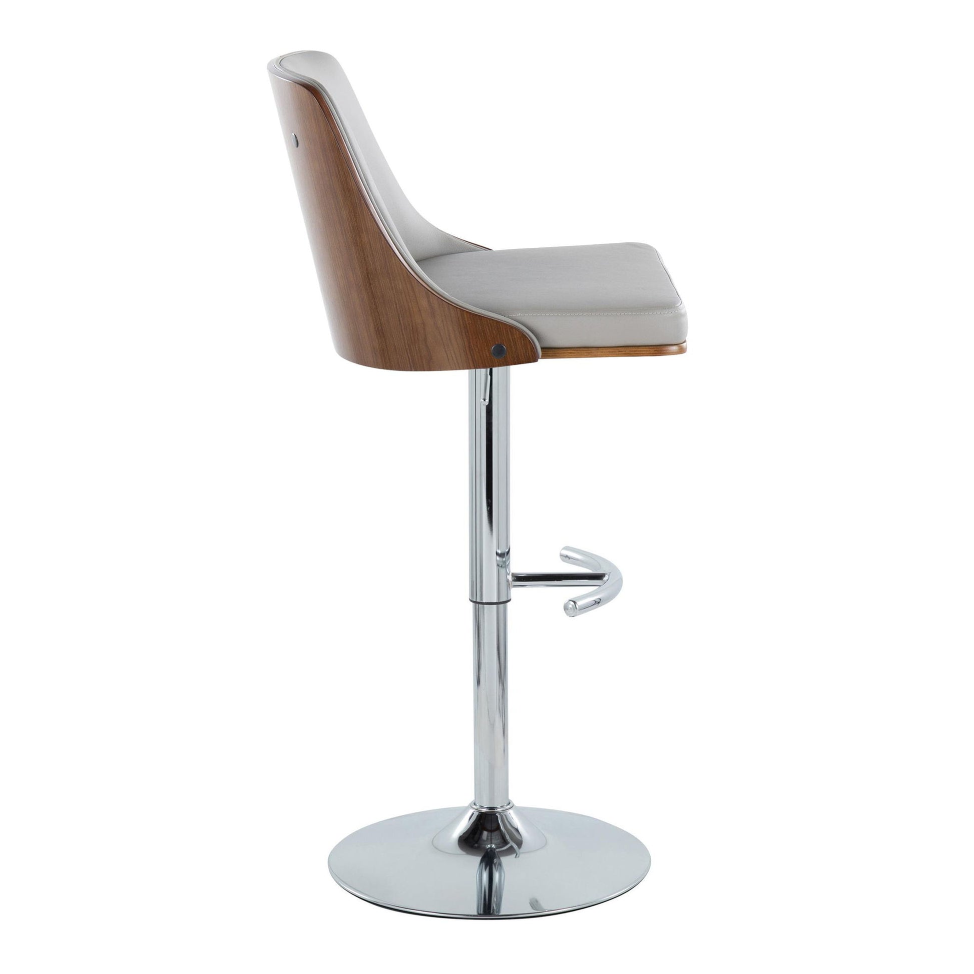 Gianna - Mid Century Modern Adjustable Barstool With Swivel With Rounded T Footrest (Set of 2) Lumi Source