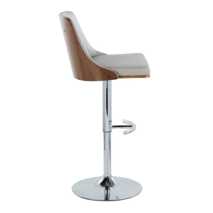 Gianna - Mid Century Modern Adjustable Barstool With Swivel With Rounded T Footrest (Set of 2) Lumi Source