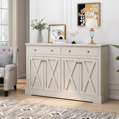 Vintage Sideboard With 2 Drawers And Four Doors For Living Room Home Essentials