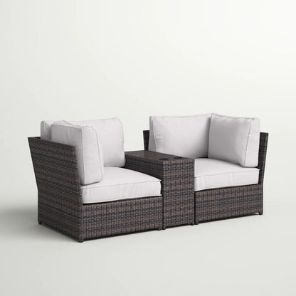 Outdoor Wicker Loveseat With Cushions LSI Patio Furniture