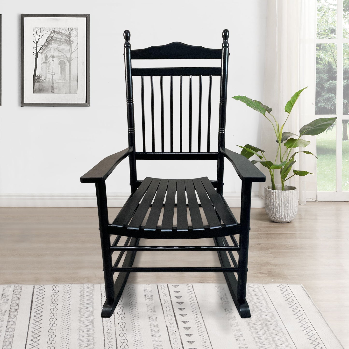 Balcony Porch Adult Rocking Chair - Wood Home Essentials