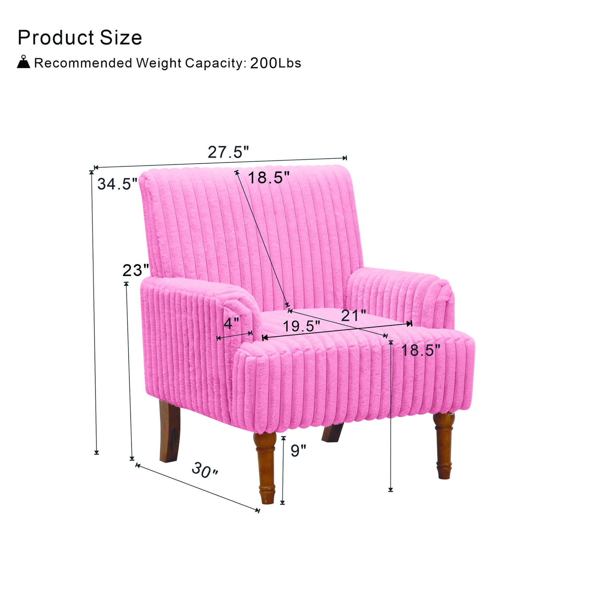 Accent Comfortable Upholstered Armchair For Living Room Home Essentials