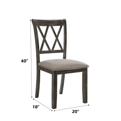 Claudia II - Weathered Side Chair (Set of 2) - Beige / Gray Acme