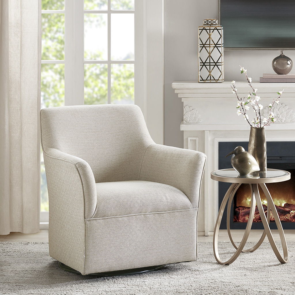 Augustine - Swivel Glider Chair - Cream