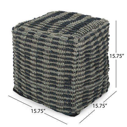 Walle - Fabric Square Pouf Ottoman And Floor Cushion Teal - Blue Home Essentials
