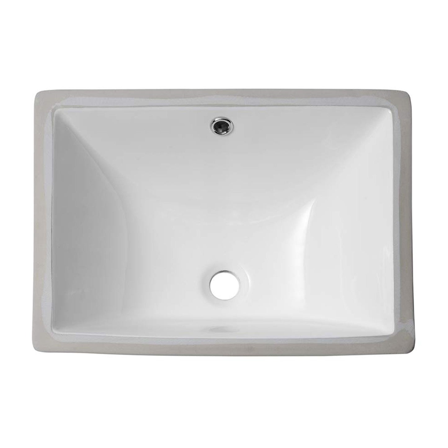 European Style White Ceramic Rectangular Undermount Bathroom Sink With Overflow Daily Nest