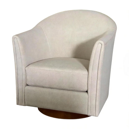 360 Degree Rotating Barrel Armchair For Living Room - Cream Beige Home Essentials