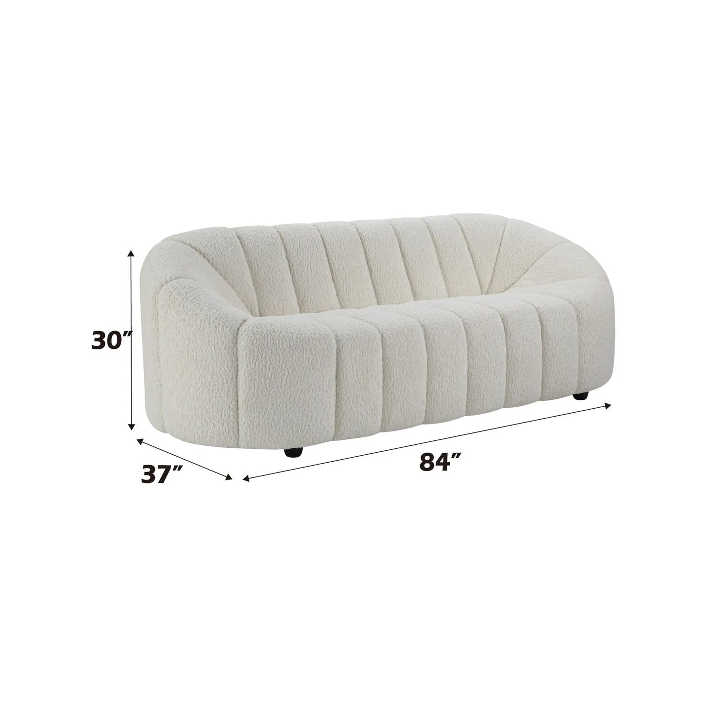 Osmash - Teddy Sherpa Sofa - White Acme