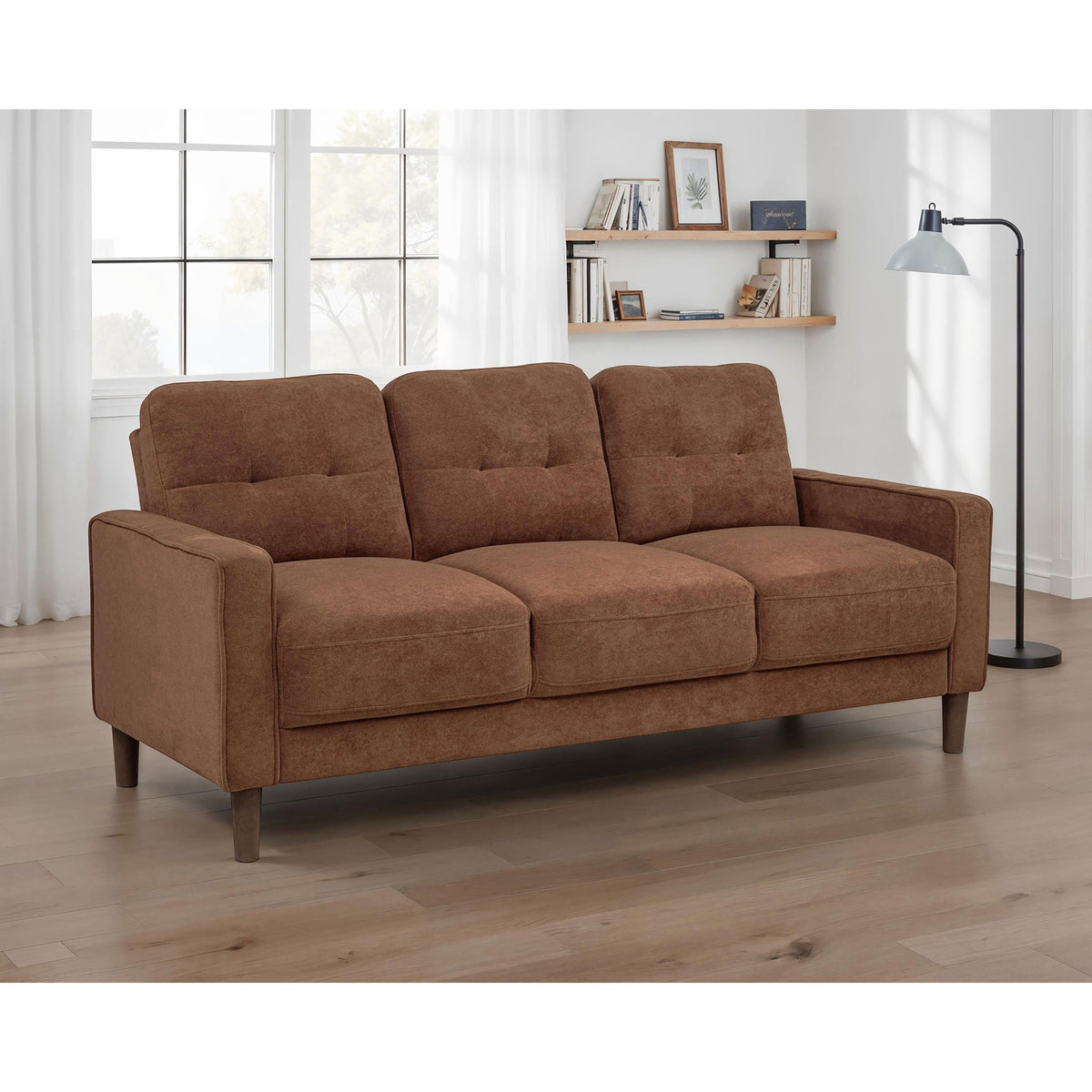 Heather - Track Arm Tufted Sofa - Rust Furniture Max