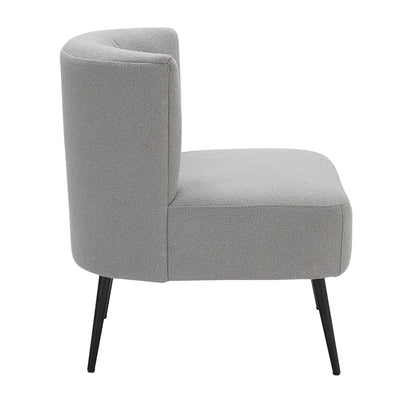 Fran - Contemporary Slipper Chair - Black / Light Gray Lumi Source