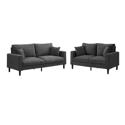Modern Upholstered 2 Piece Sofa Set With 3 Seater And 2 Seater Home Essentials
