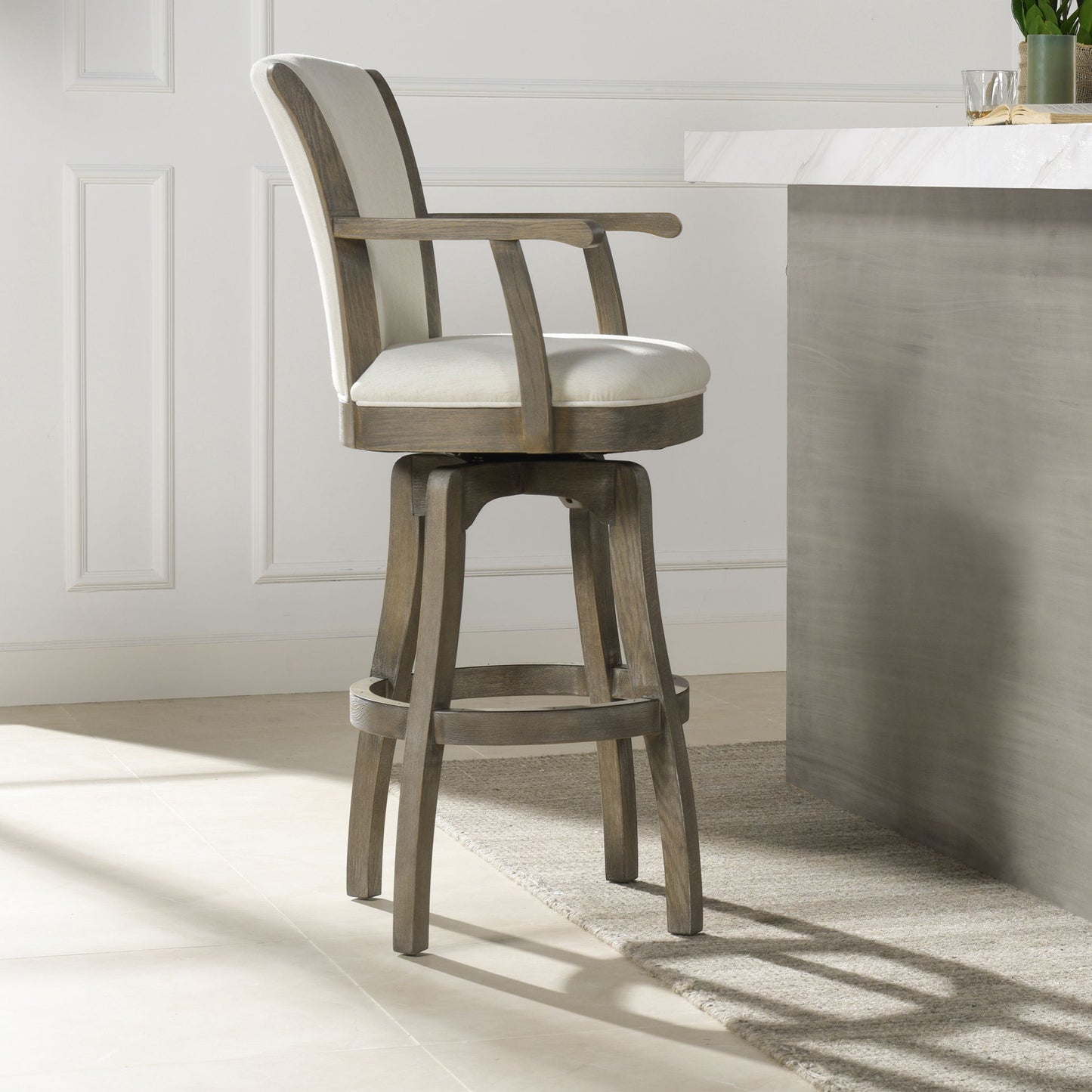 Williams - Swivel Bar Stool With Armrests Jennifer Taylor Home