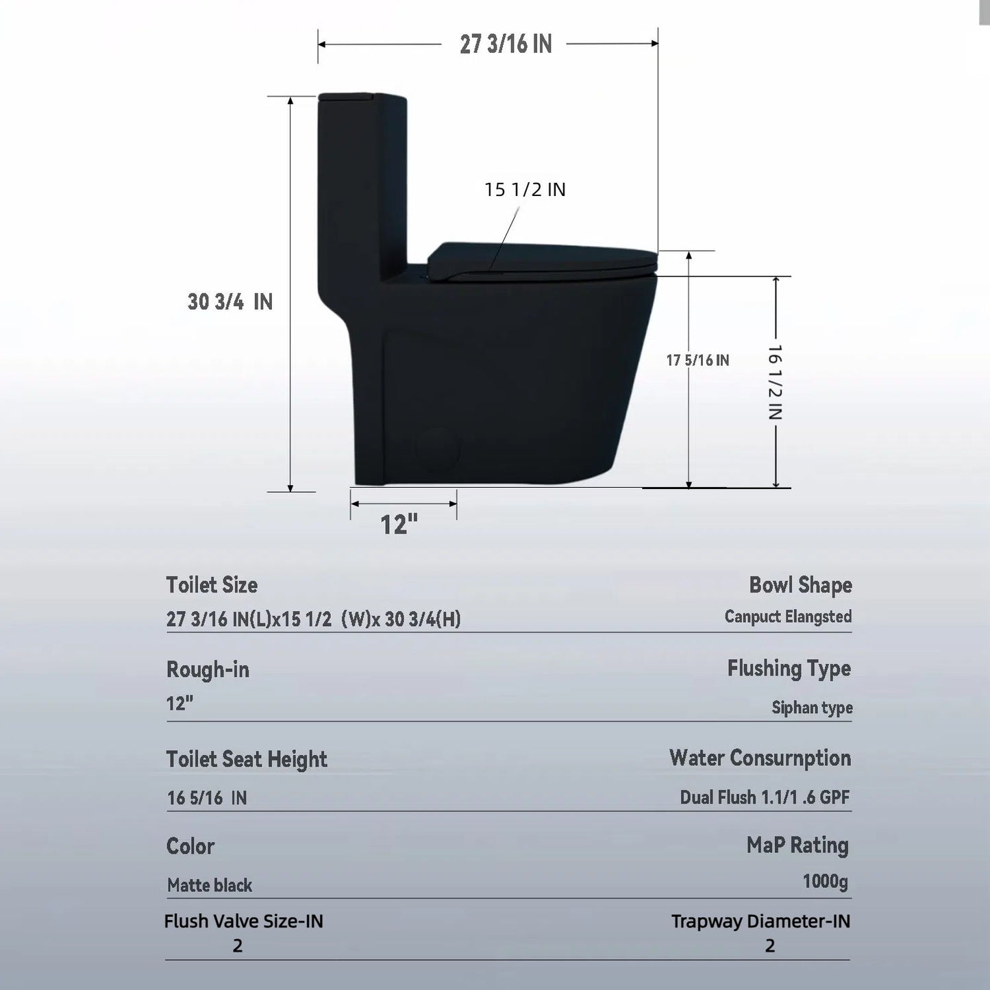 1 Piece Toilet With Tornado Flush, Dual Flush, And ADA Height Comfort Chair Daily Nest