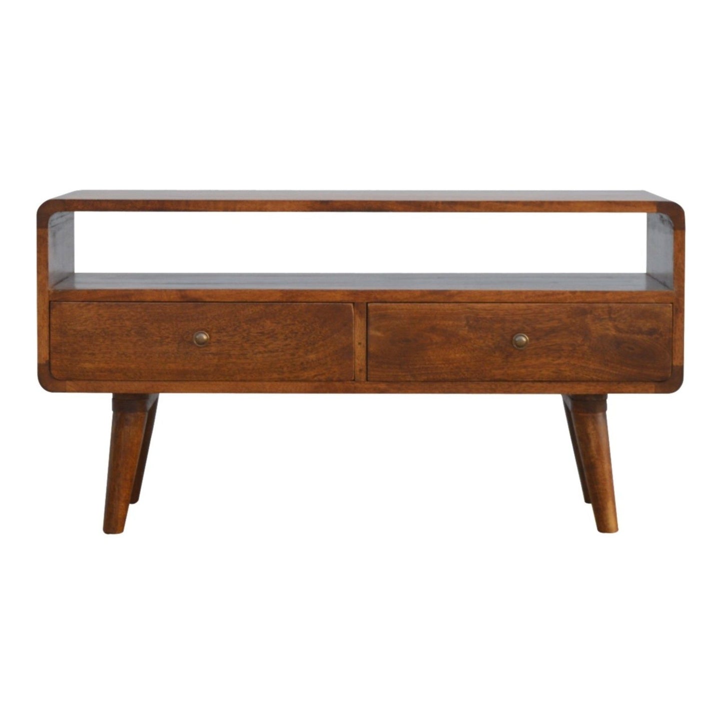 Solid Wood Curved Media Unit Artisan Furniture