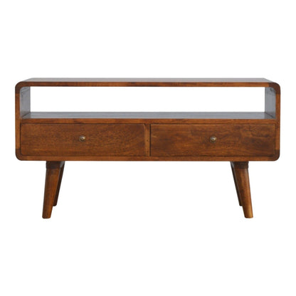 Solid Wood Curved Media Unit Artisan Furniture