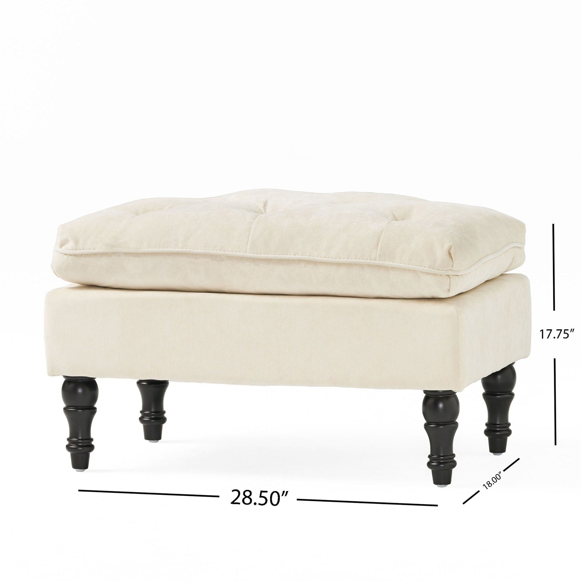Lofton - Pillow Top Ottoman With Button Tufting - Cream Noble House