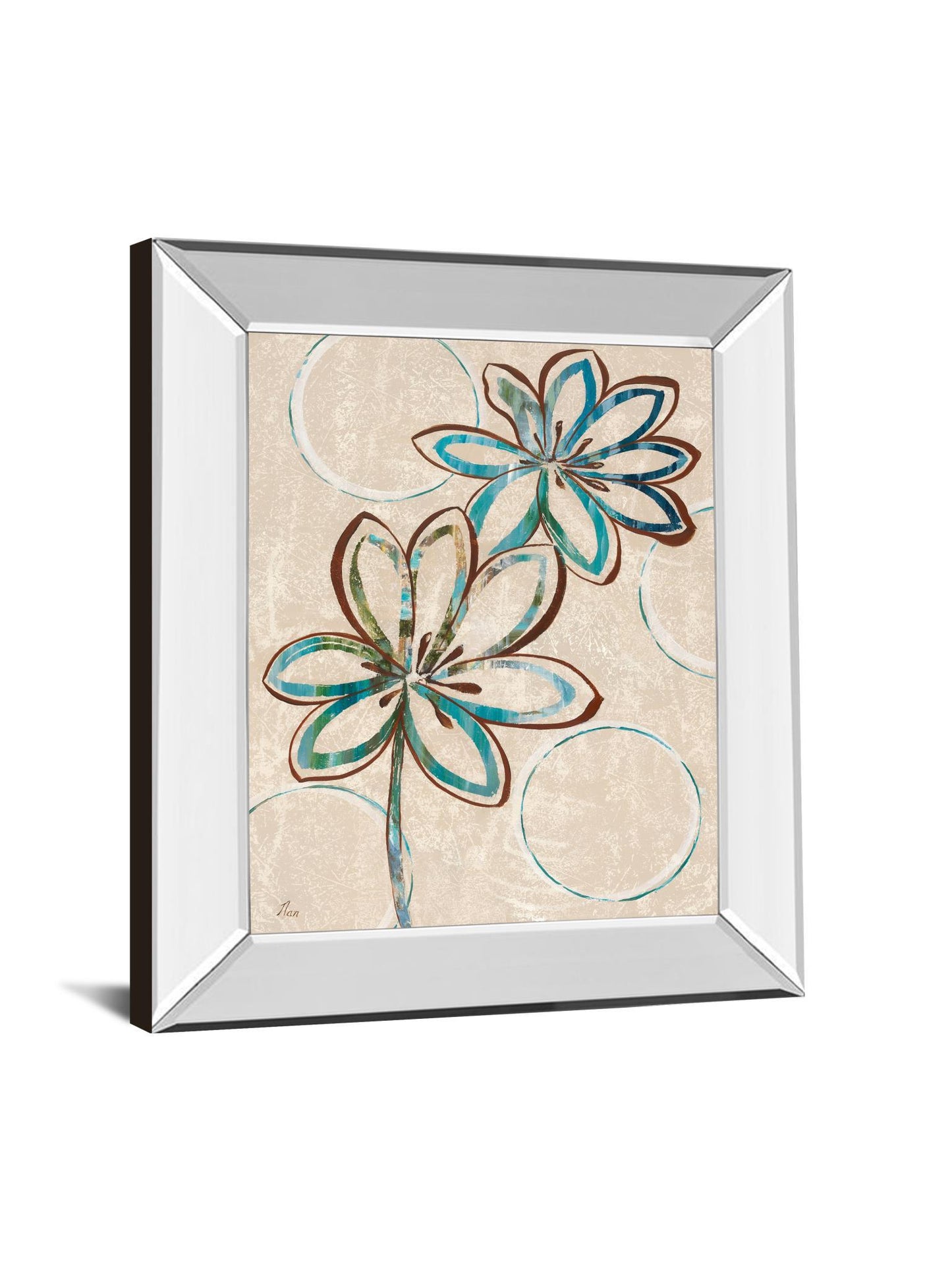 Tie Dye I By Nan - Mirror Framed Print Wall Art - Blue