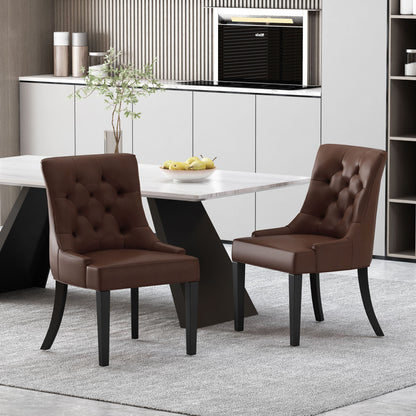 Cheney - Contemporary Dining Chair Tufted Upholstery (Set of 2) Noble House