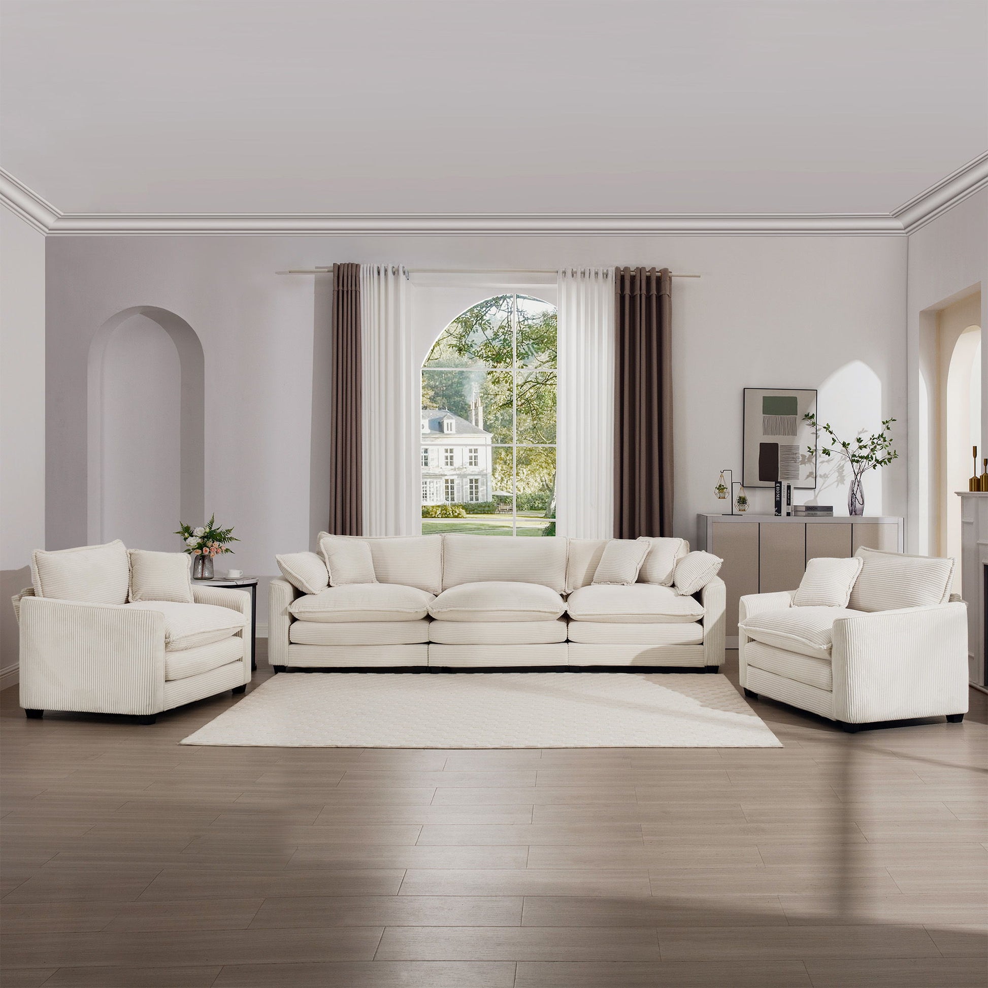 Elegant Oversized Sectional Sofa Set With Deep Seats And Flexible Layout Home Essentials