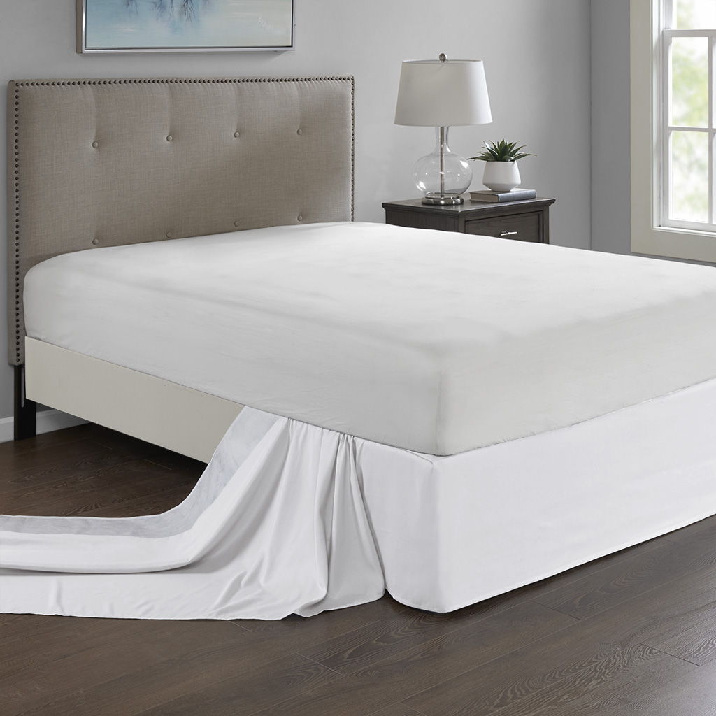 Simple Fit - Wrap Around Adjustable Bedskirt - White