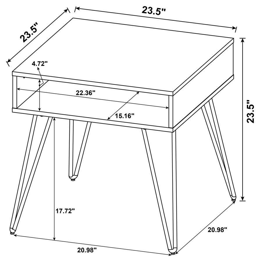 Fanning - Engineered Wood Side End Table - Golden Oak CoasterEssence