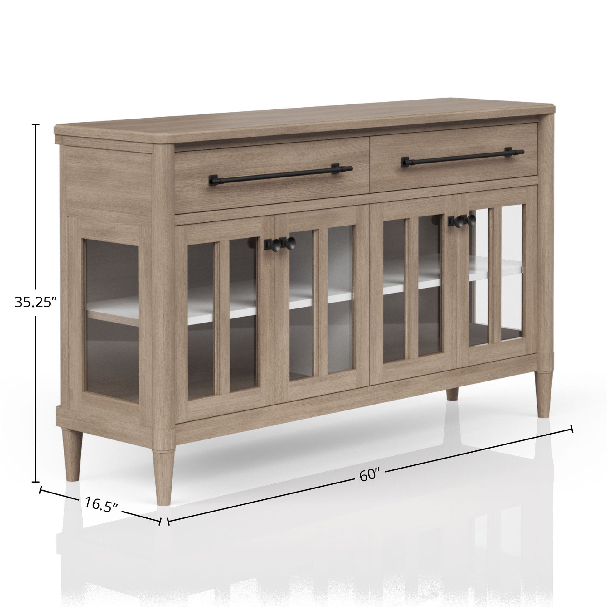 Power Ready - Buffet With Glass Cabinet Doors - Sand Bernards Furniture