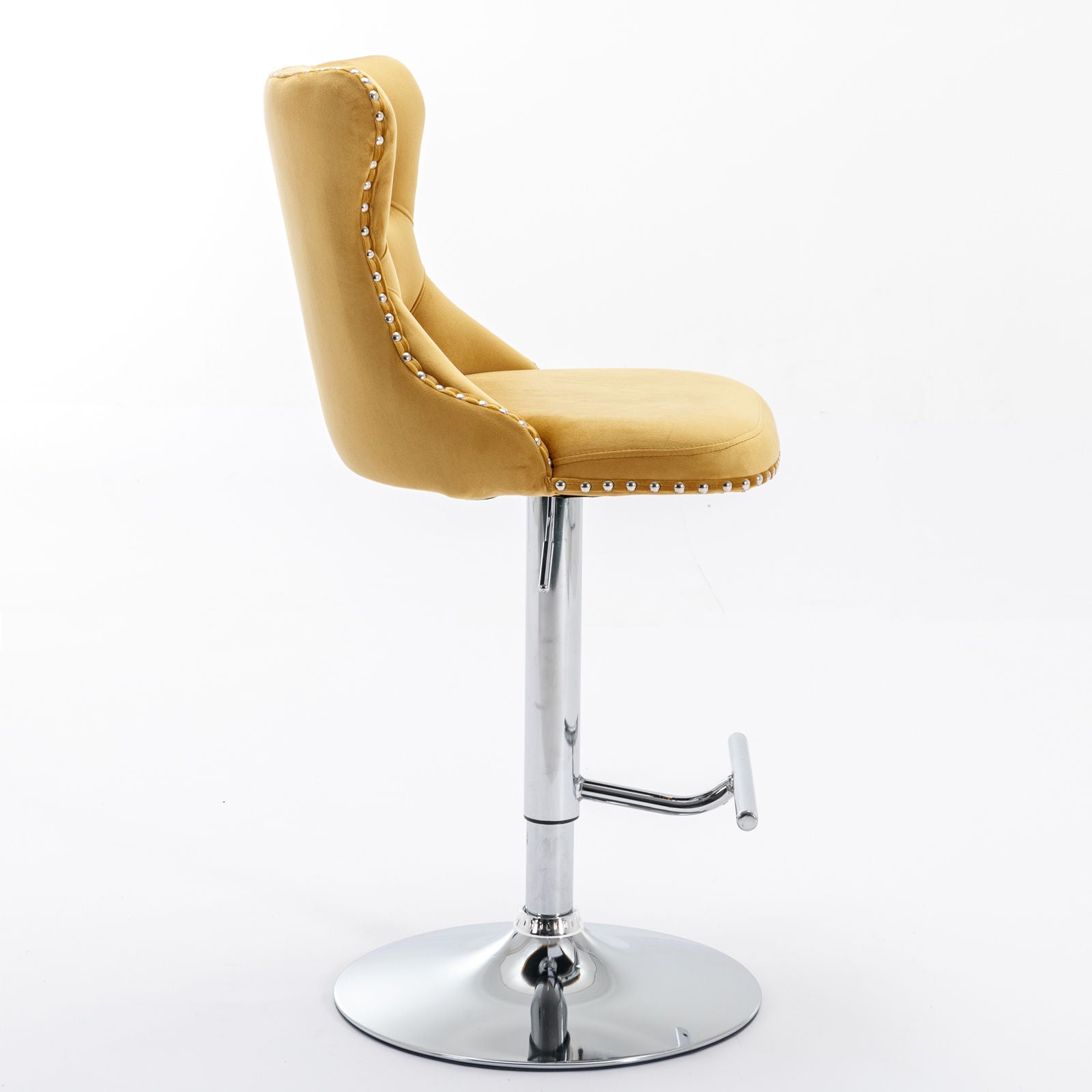 Swivel Velvet Barstools Adjusatble Seat Height From 25-33", Modern Upholstered Chrome Base Bar Stools With Backs Comfortable Tufted For Home Pub And Kitchen Island (Set of 2) Home Essentials