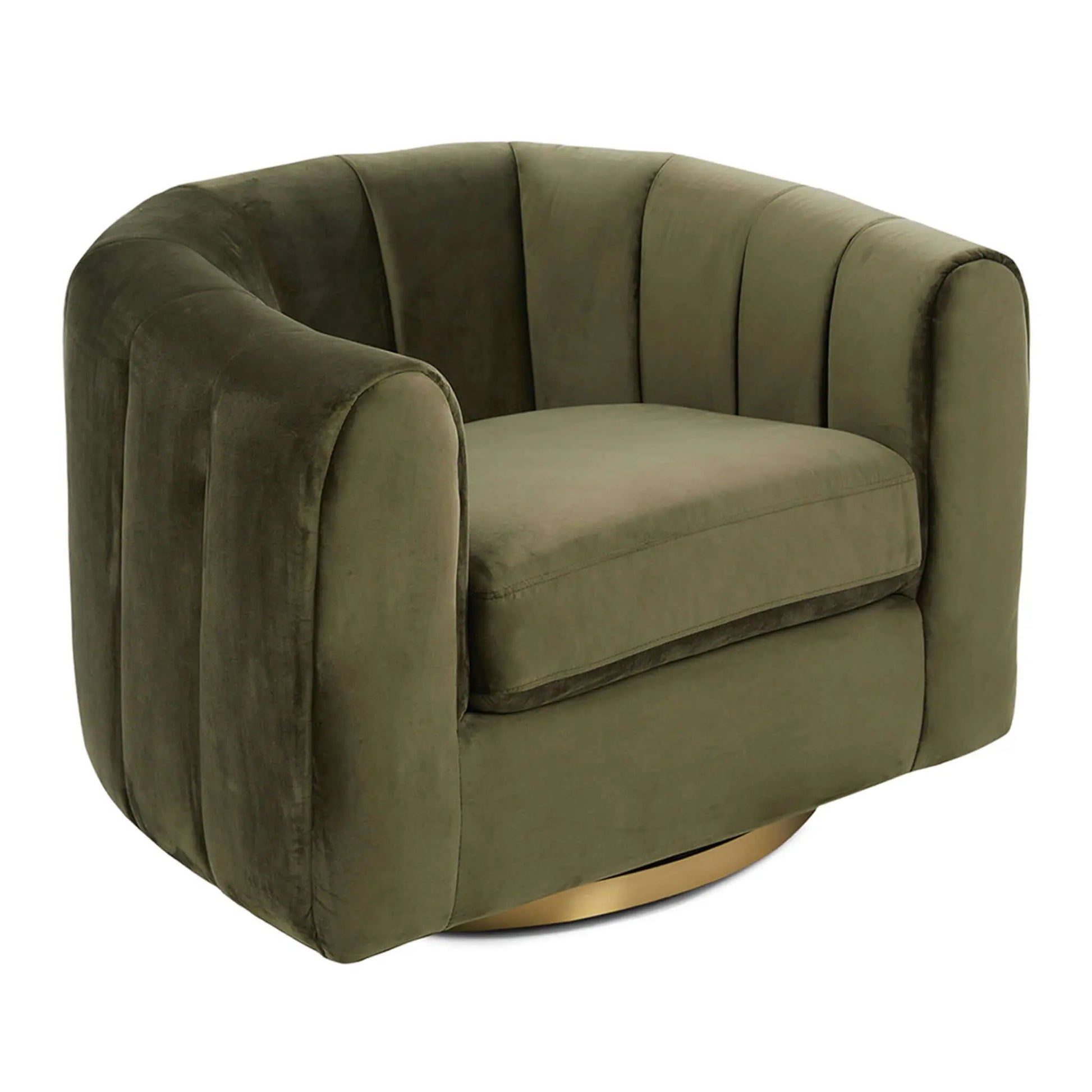 Cosey - Swivel Chair - Gold / Green / Olive Green Ashcroft Furniture