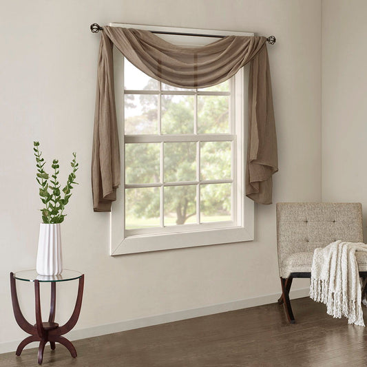 Harper - Solid Crushed Scarf Sheer - Taupe Madison Park