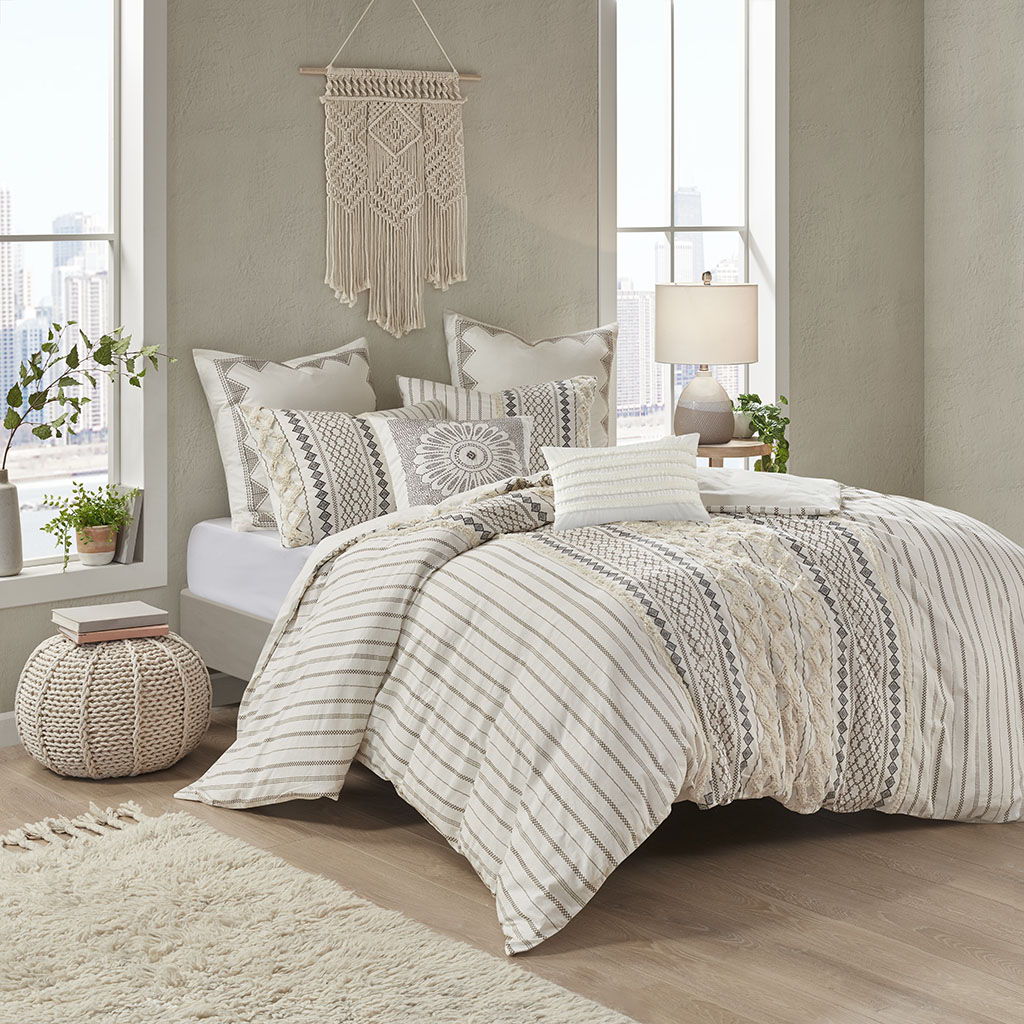 Imani - Printed Comforter Set With - Ivory